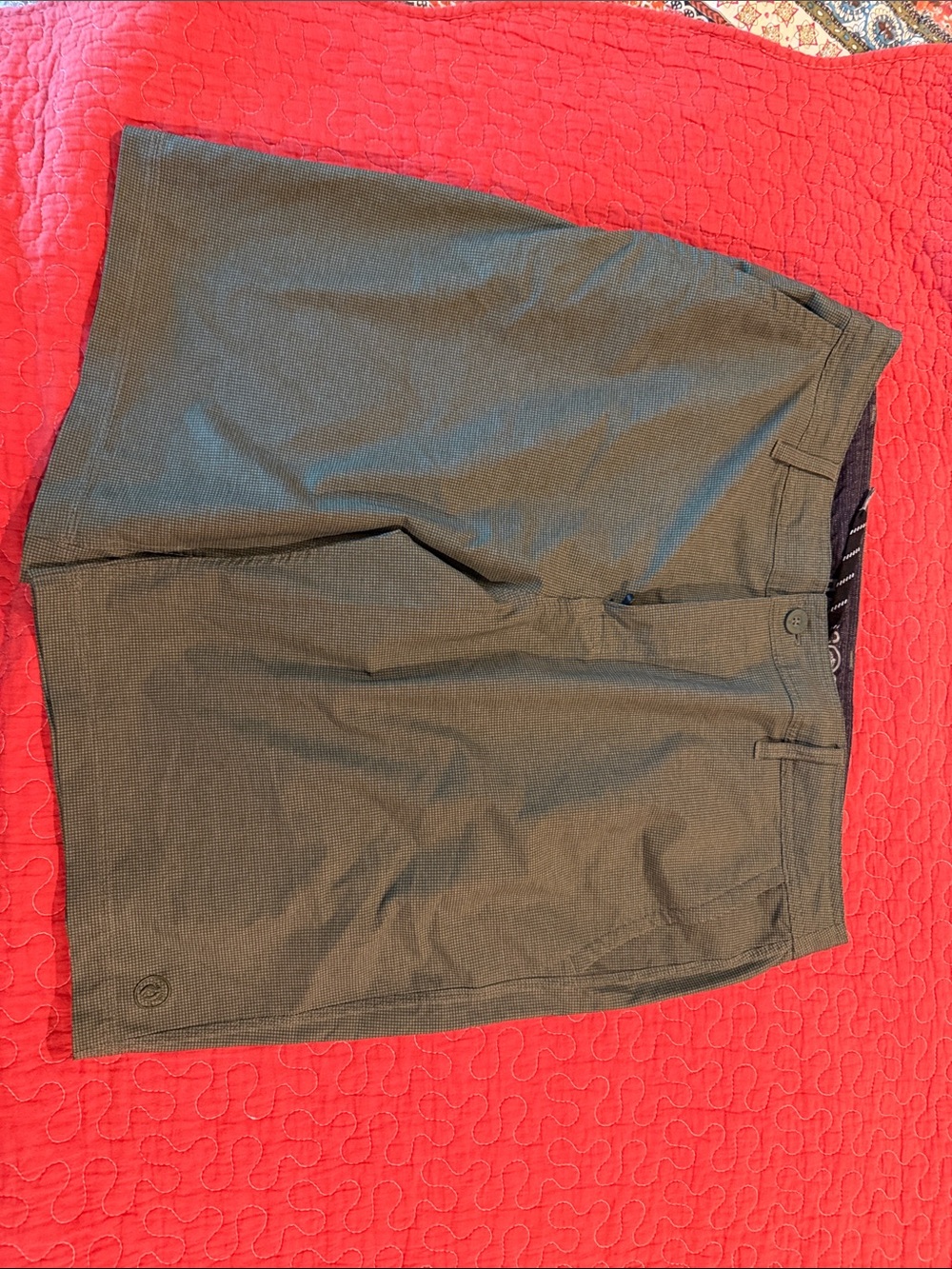 Men's Flat Front Olive Shorts - Lightweight Everyday Style